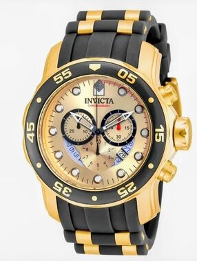 Invicta Pro Diver Scuba Mens Gold-Tone & Black Chronograph Watch 6981